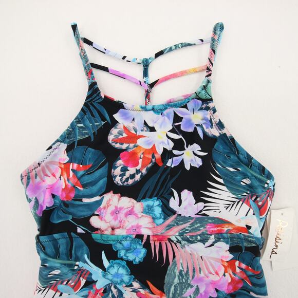 Raisins St Croix Tankini Top Floral High Neck Back Multicolor Small NWT - Picture 2 of 15